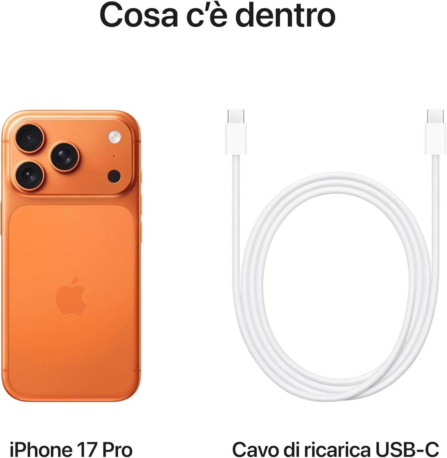 Apple iPhone 17 Pro 256 GB: display 6,3", ProMotion fino a 120Hz, chip A19 Pro - Arancione cosmico