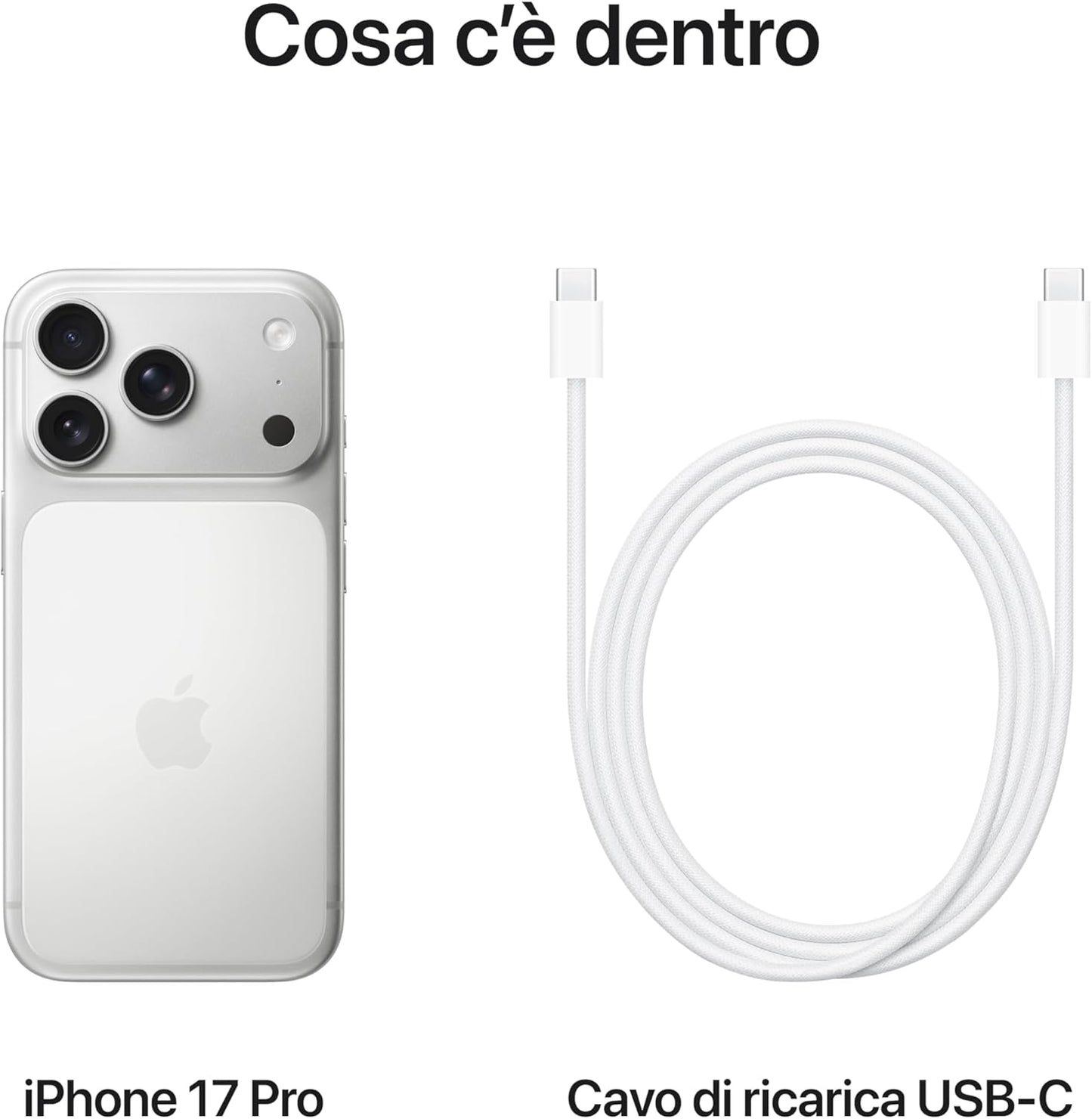 Apple iPhone 17 Pro 256 GB: display 6,3", ProMotion fino a 120Hz, chip A19 Pro - Argento