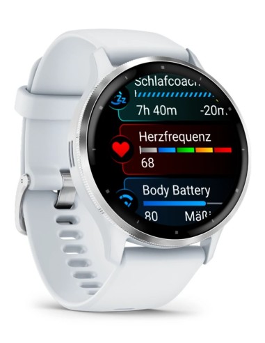 Garmin Venu 3 3,56 cm (1.4") AMOLED 45 mm Digitale 454 x 454 Pixel Touch screen Argento, Bianco Wi-Fi GPS (satellitare)