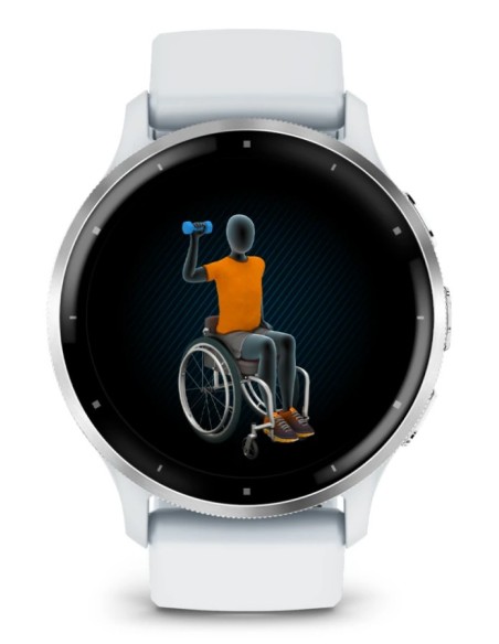 Garmin Venu 3 3,56 cm (1.4") AMOLED 45 mm Digitale 454 x 454 Pixel Touch screen Argento, Bianco Wi-Fi GPS (satellitare)
