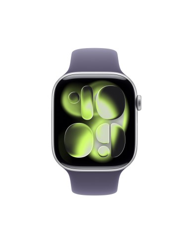 Apple Watch Series 11 GPS + Cellular 46mm Cassa Alluminio Argento con Sport Band Viola Nebbia - M L