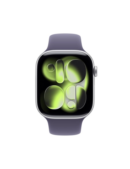 Apple Watch Series 11 GPS + Cellular 46mm Cassa Alluminio Argento con Sport Band Viola Nebbia - M L