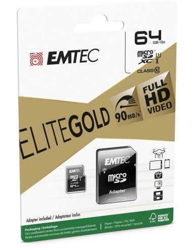 EMTEC EliteGold microSDXC 64GB UHS-I U1 Scheda di memoria