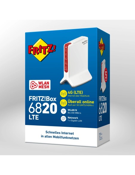 AVM FRITZ!Box 6820 LTE Router LTE/UMTS con Wi-Fi Rosso-Bianco