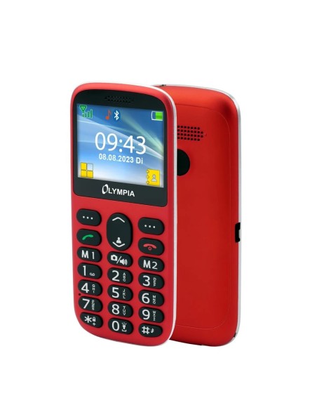 Olympia Sun Komfort Cellulare Dual SIM a Tasti Grandi Rosso