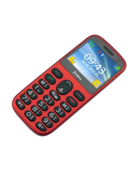 Olympia Sun Komfort Cellulare Dual SIM a Tasti Grandi Rosso