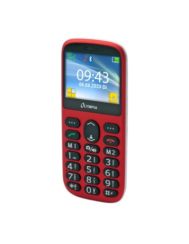 Olympia Sun Komfort Cellulare Dual SIM a Tasti Grandi Rosso