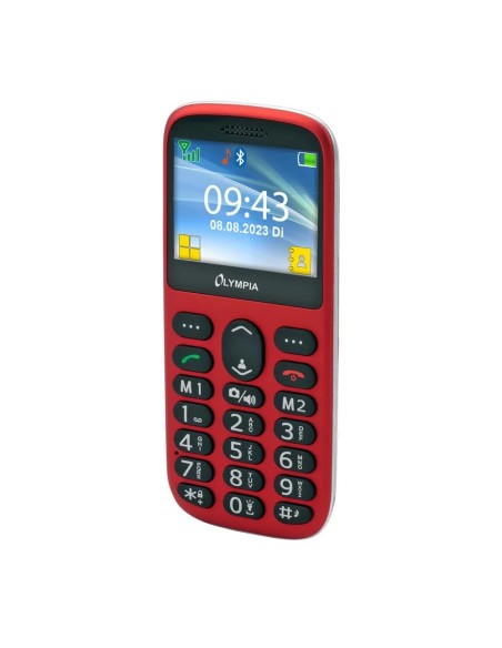 Olympia Sun Komfort Cellulare Dual SIM a Tasti Grandi Rosso