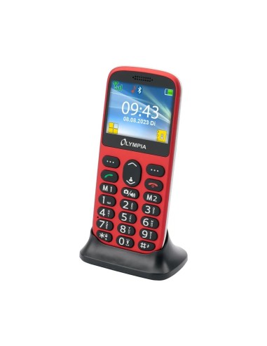 Olympia Sun Komfort Cellulare Dual SIM a Tasti Grandi Rosso