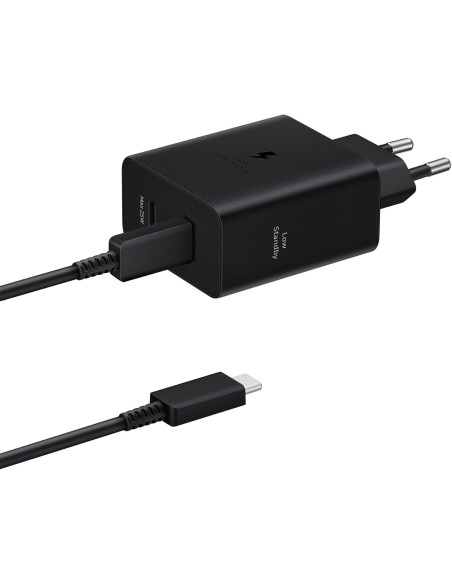 Samsung Caricabatterie rapido 50W DUO USB-C Black con cavo USB-C (EP-T5020XBEGEU)