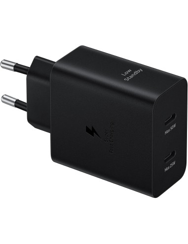 Samsung Caricabatterie rapido 50W DUO USB-C Black con cavo USB-C (EP-T5020XBEGEU)