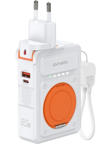 4smarts 6in1 Hybrid Charger Powerbank Wireless 10.000 mAh Bianco - 541384