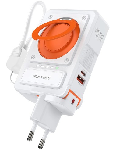 4smarts 6in1 Hybrid Charger Powerbank Wireless 10.000 mAh Bianco - 541384