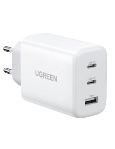 UGREEN Caricabatterie da parete rapido 65W, USB-A e 2x USB-C - White