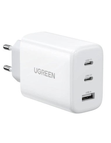 UGREEN Caricabatterie da parete rapido 65W, USB-A e 2x USB-C - White