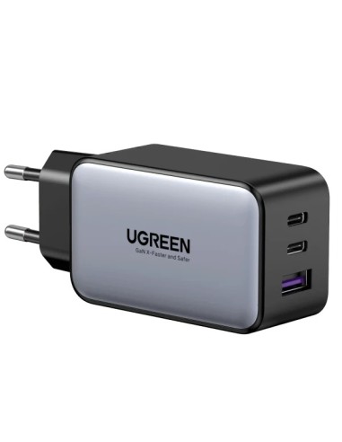 UGREEN Caricabatterie da parete rapido 65W, USB-A e 2x USB-C - Black