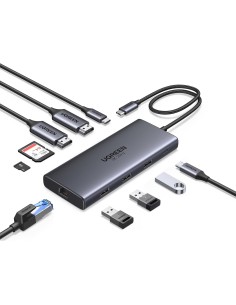 UGREEN Hub USB-C 10 in 1 con doppio HDMI e Power Delivery 100W Grey 2