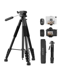 K&F Concept Treppiede compatto per fotocamera e smartphone Nero - KF09.126