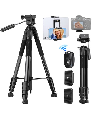 K&F Concept Treppiede compatto per fotocamera e smartphone Nero - KF09.126