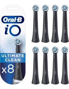 Oral-B iO Ultimate Clean Testine di ricambio Nere - Confezione da 8