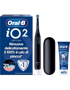 Oral-B iO 2 Spazzolino elettrico Nero con custodia da viaggio e dentifricio