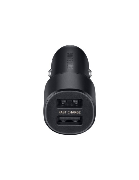 Samsung Caricabatterie da auto 15W EP-L1100WB con 2 porte USB e cavo dati 2-in-1 Black