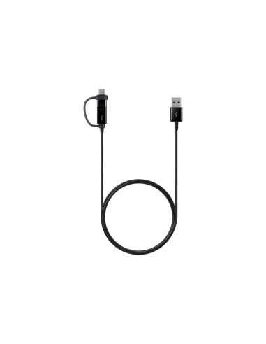 Samsung Caricabatterie da auto 15W EP-L1100WB con 2 porte USB e cavo dati 2-in-1 Black