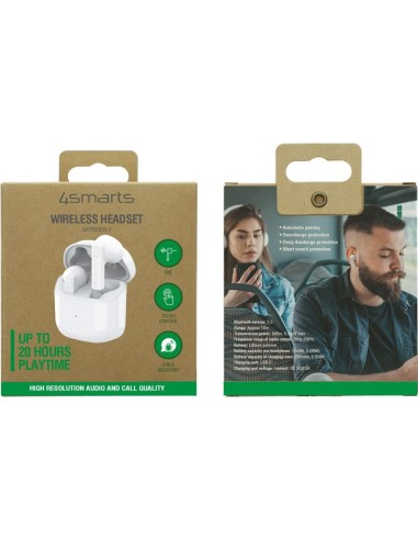 4smarts SkyBuds 2 ENC Auricolari True Wireless Bluetooth Bianchi