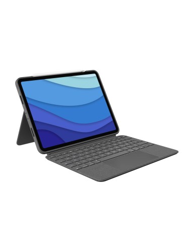 Logitech Combo Touch Custodia con Tastiera QWERTZ per iPad Pro 11 pollici (1a, 2a, 3a gen) - Oxford Grey