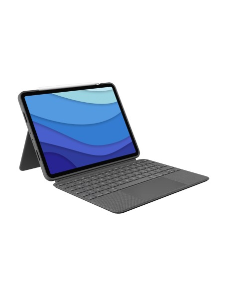 Logitech Combo Touch Custodia con Tastiera QWERTZ per iPad Pro 11 pollici (1a, 2a, 3a gen) - Oxford Grey