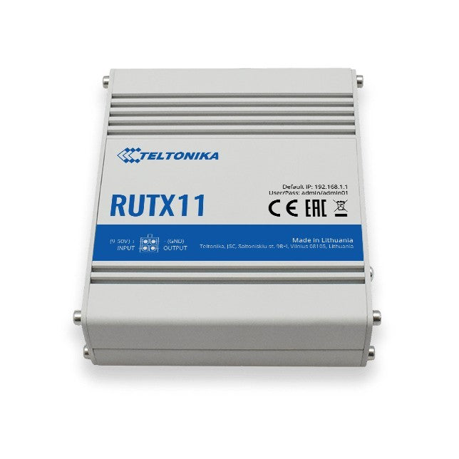 Teltonika RUTX11 router wireless Gigabit Ethernet Dual-band (2.4 GHz/5 GHz) 4G Grigio