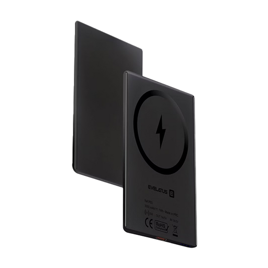 Evelatus 3000mAh Powerbank Super Slim (6.5mm) With Wireless Charging - Black - 1