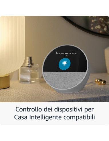 Amazon Nuovo Echo Spot (modello 2024) | Sveglia intelligente con suono di qualità e Alexa | Nero
