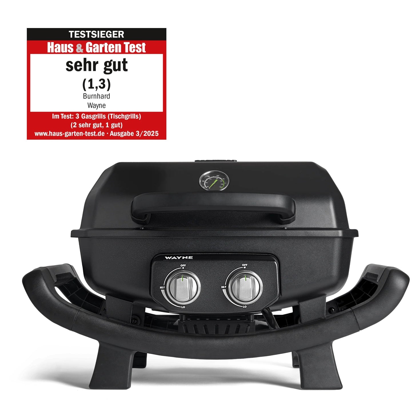 Burnhard Wayne Balkongrill 2-Brenner, Black - 1