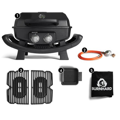 Burnhard Wayne Balkongrill 2-Brenner, Black - 2