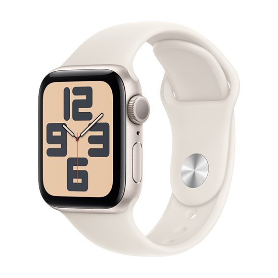 Watch Apple Watch SE (2024) GPS 44mm Starlight Aluminium Case with Sport Band M/L - Starlight 