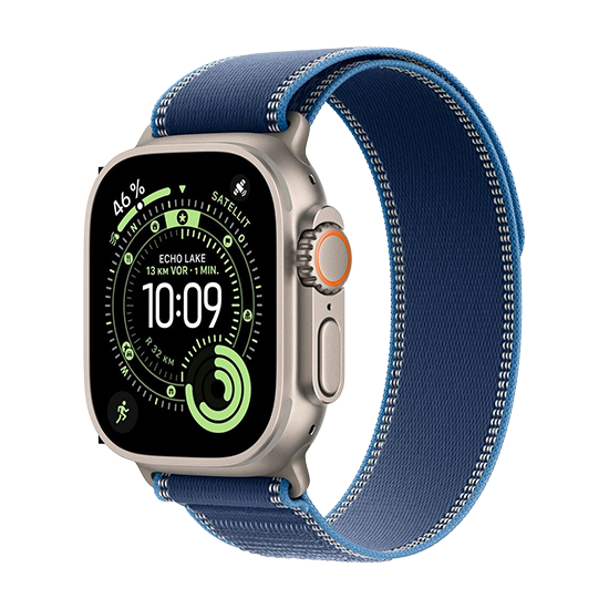 Watch Apple Watch Ultra 3 (2025) 5G 49mm Natural Titanium Case with Trail Loop S/M - Blue/Bright Blue
