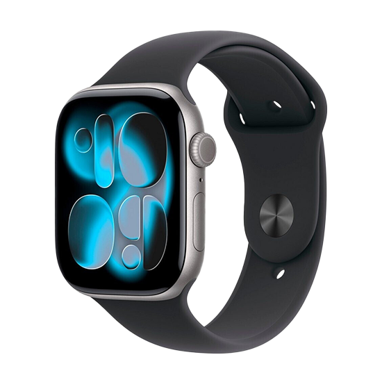 Watch Apple Watch Series 11 (2025) GPS 46mm Space Grey Aluminium Case with Sport Band M/L - Black