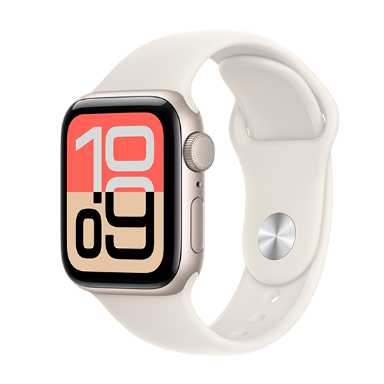 Watch Apple Watch SE 3 (2025) GPS 40mm Starlight Aluminium Case with Sport Band M/L - Starlight