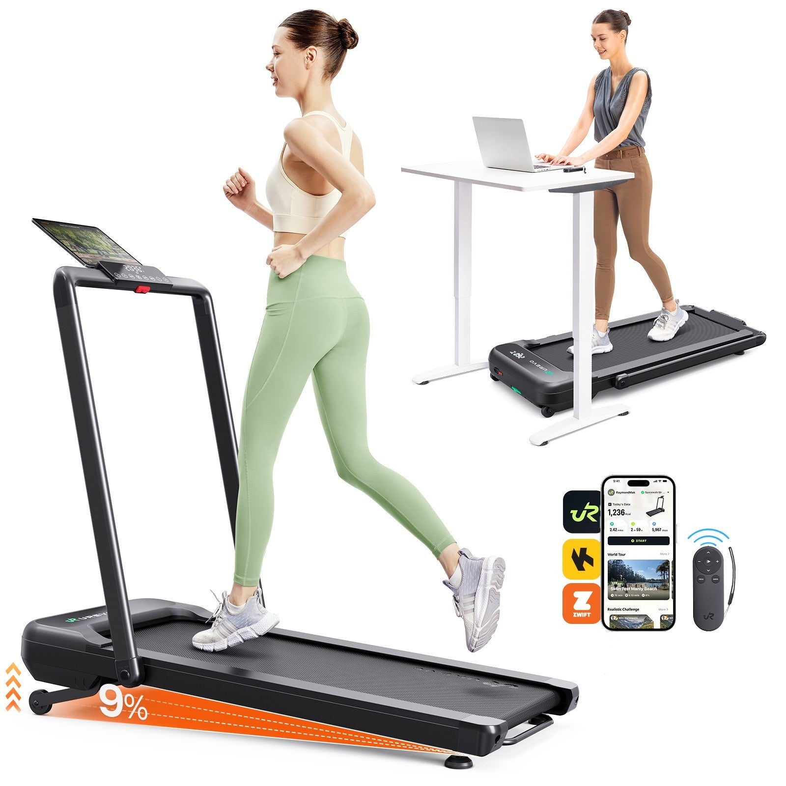 Urevo Treadmill STROL 2S PRO tapis roulant 1080 x 420 mm 12 km h