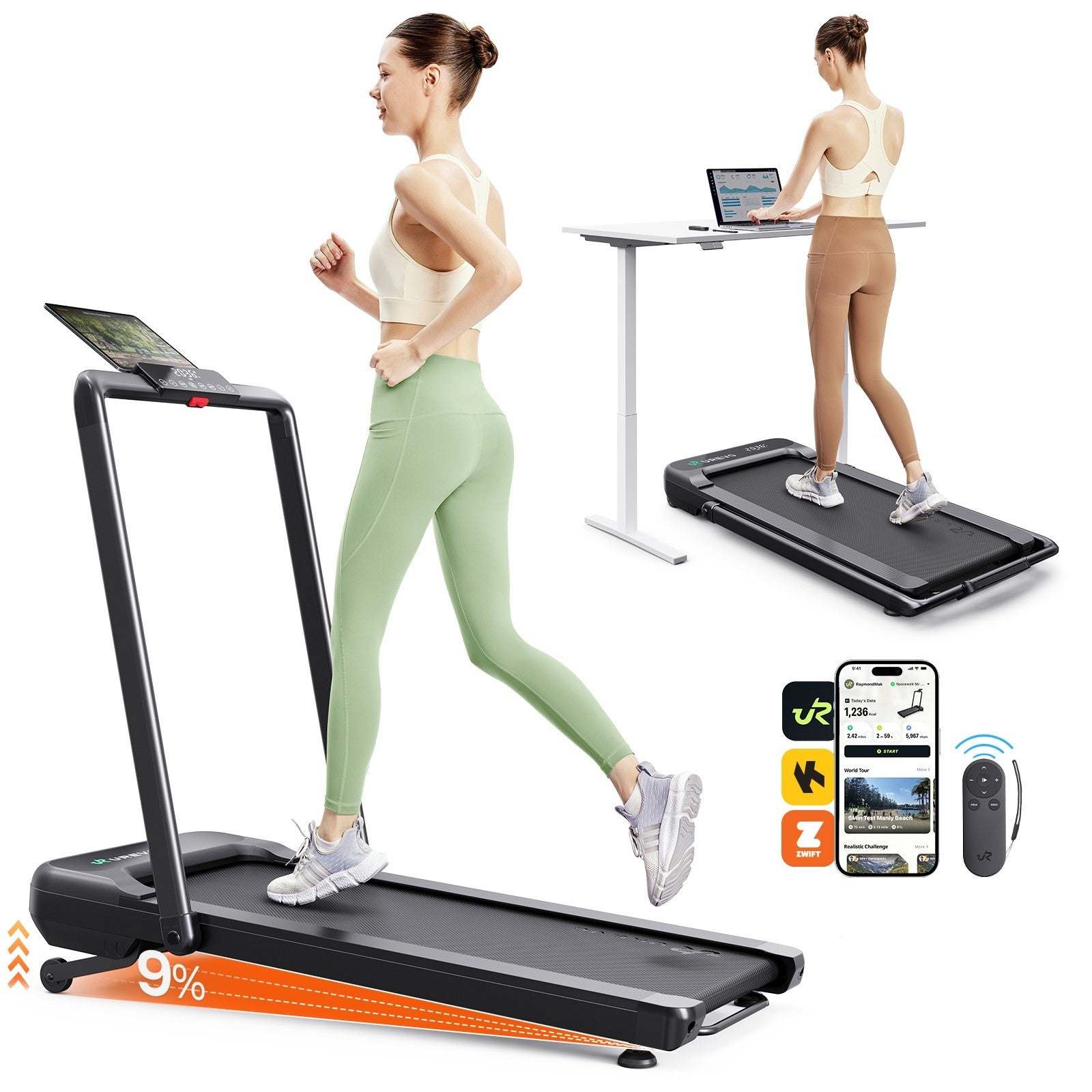 Urevo Treadmill STROL 2S PRO tapis roulant 1080 x 420 mm 12 km h