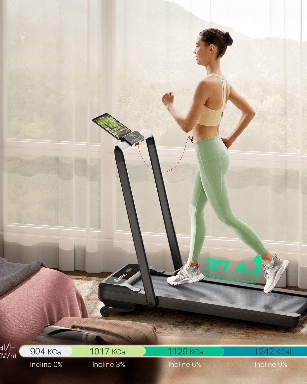 Urevo Treadmill STROL 2S PRO tapis roulant 1080 x 420 mm 12 km h