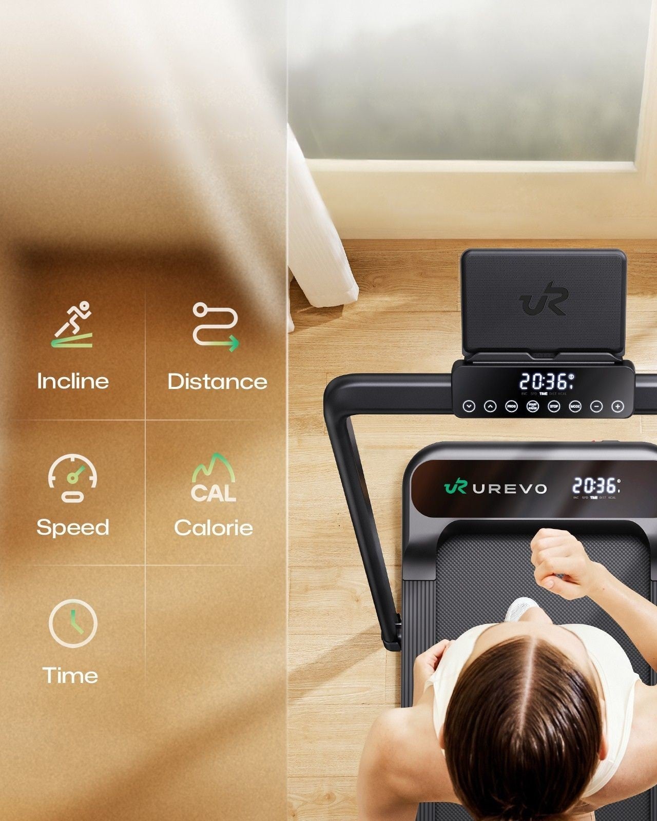 Urevo Treadmill STROL 2S PRO tapis roulant 1080 x 420 mm 12 km h