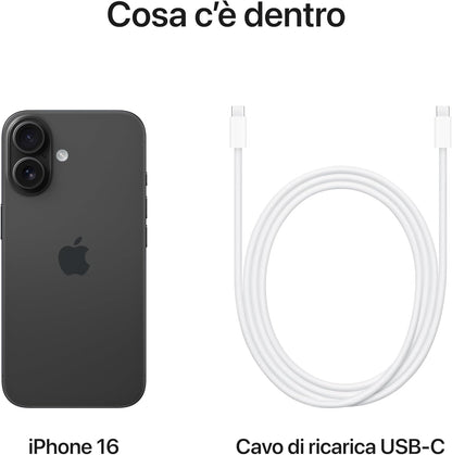 Apple iPhone 16 128 GB: Telefono 5G con Controllo fotocamera, chip A18 - Nero