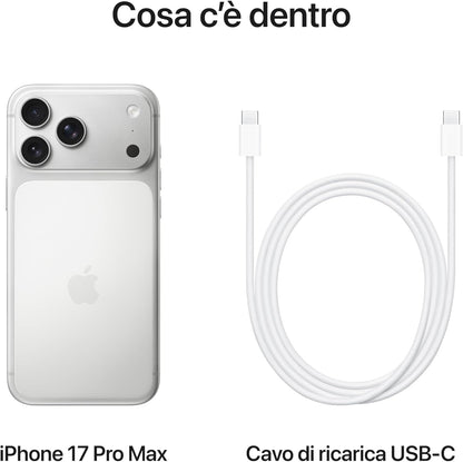 Apple iPhone 17 Pro Max 256 GB: display 6,9", ProMotion fino a 120Hz, chip A19 Pro - Argento