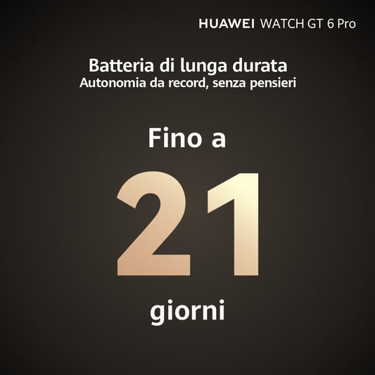 Huawei WATCH GT6 Pro, Cassa 46mm in titanio e cinturino marrone. Compatibile con iOS e Android. Fino a 21 giorni di autonomia.