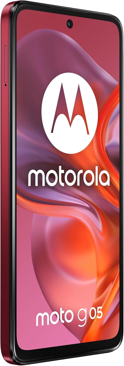 Motorola moto g05 (4/256GB, Fotocamera 50MP + sensore antisfarfallio, Display 6.67" HD+ 90Hz, batteria 5200mAh, MediaTek Helio G81, Android 15), Plum Red