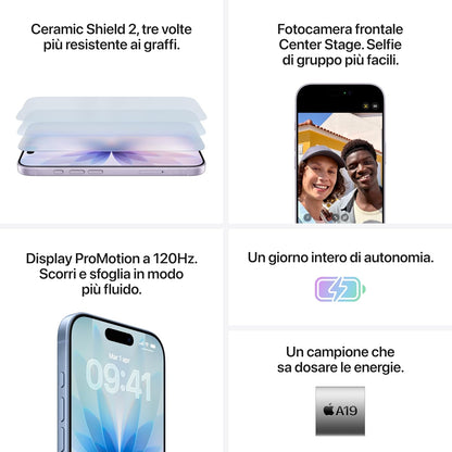 Apple iPhone 17 256 GB: display 6,3" con ProMotion, chip A19 - Bianco