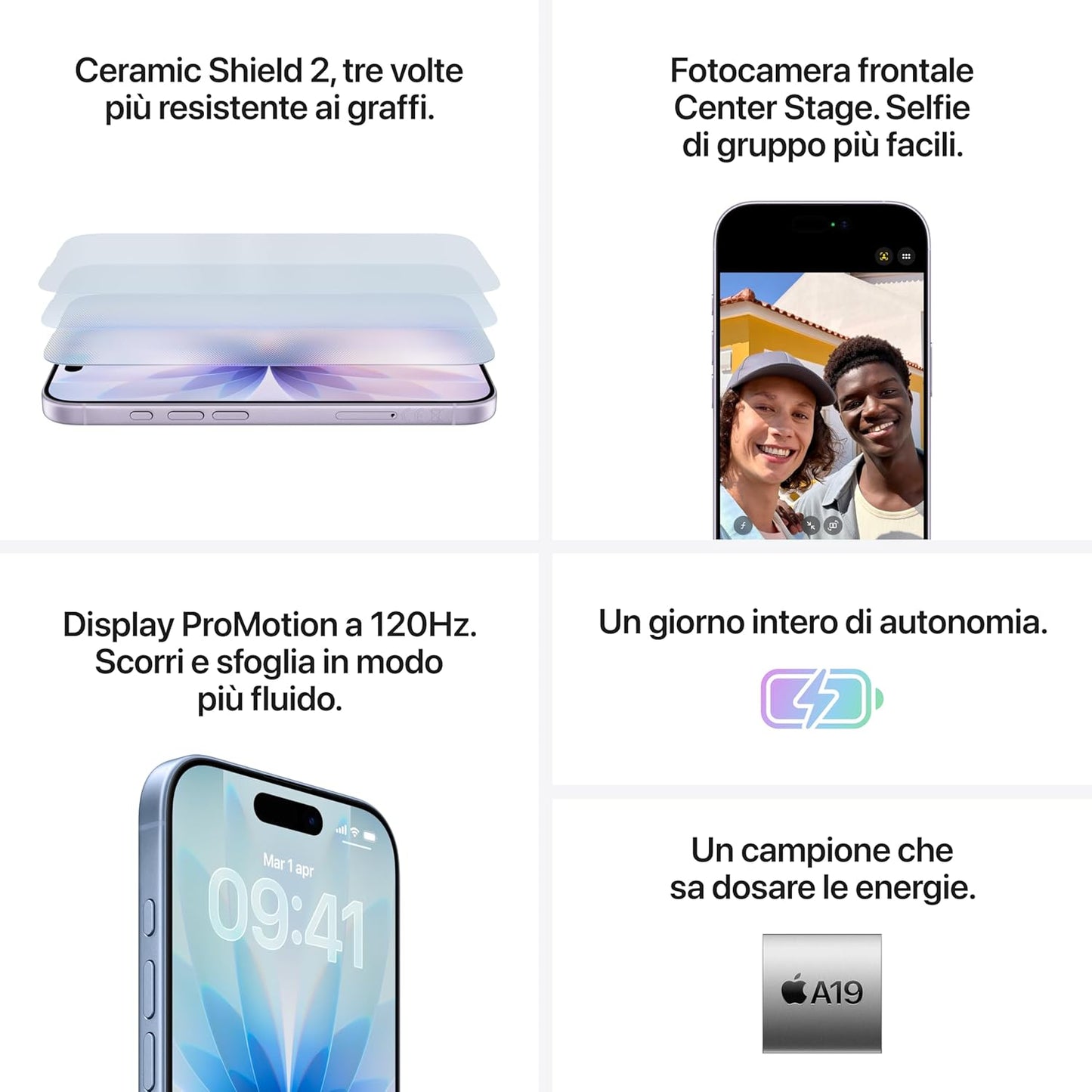 Apple iPhone 17 256 GB: display 6,3" con ProMotion, chip A19 - Salvia