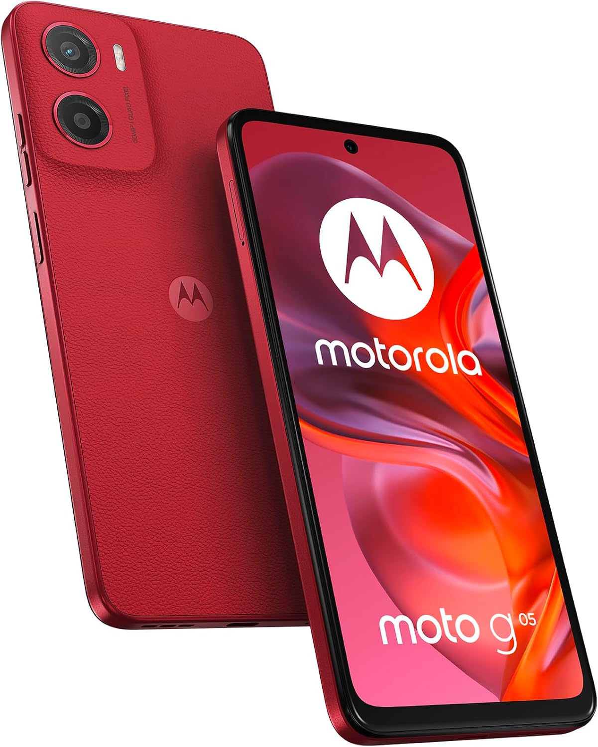 Motorola moto g05 (4/256GB, Fotocamera 50MP + sensore antisfarfallio, Display 6.67" HD+ 90Hz, batteria 5200mAh, MediaTek Helio G81, Android 15), Plum Red